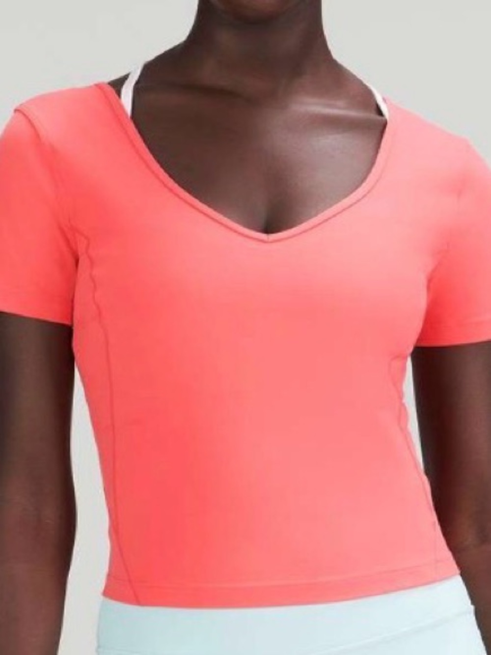 Lululemon Align Cropped T-shirt in Pale Raspberry Size Small